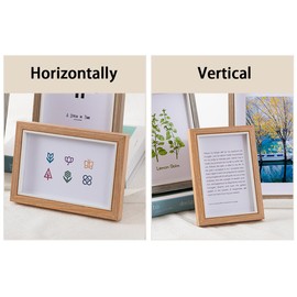 marysgift 6x4 Photo Frames Wood Pattern Picture Frame with Glass Front for Desktop Poster Frame with Mount (Wood,6")