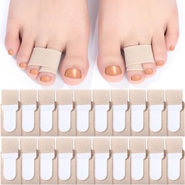 BBTO 20 Pack Reusable Buddy Wraps for Broken Toe Protector Support Hammertoe Corrector for Women and Men Hammer Toe Splint Tapes Straps for Straightening Overlapping Curled Crooked Align Hallux Valgus