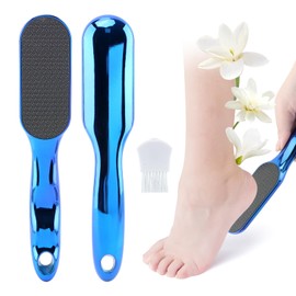 Foot Files Callus Remover Kit with Small Brush, Nano Glass Portable Foot Scrubber Professional Scrubber Pedicure Tools(Blue)