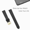 WOCCI 14mm Watch Strap with Gold Buckle, Elegant Genuine Leather