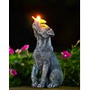 Yeomoo Solar Dog Figure with Butterfly Decoration for Outdoors, Garden