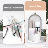 QIYVLOS Toothbrush Holders with Sliding Lid, Rotating 3 Slots Bathroom