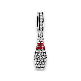 Streetculture Bowling Cone Pin Cone Sport Charm 925 Silver Charm Bracelet Pendant Jewellery Gift Sterling Silver Accessories, Sterling Silver, No Gemstone