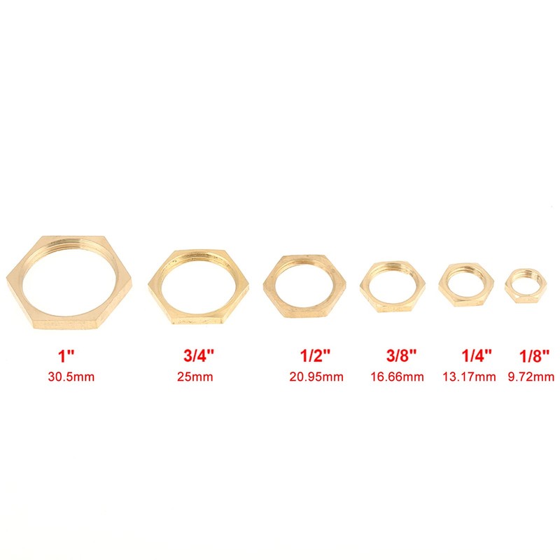 40pcs Brass Hex Lock Nuts G1/8 G1/4 G3/8 G1/2 G3/4