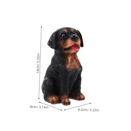 NOLITOY Lifelike Miniature Resin Dog Figurine Realistic Puppy Ornament for Car Dashboard Office Home Garden Decor Durable Resin Craftsmanship Mini Garden Accent