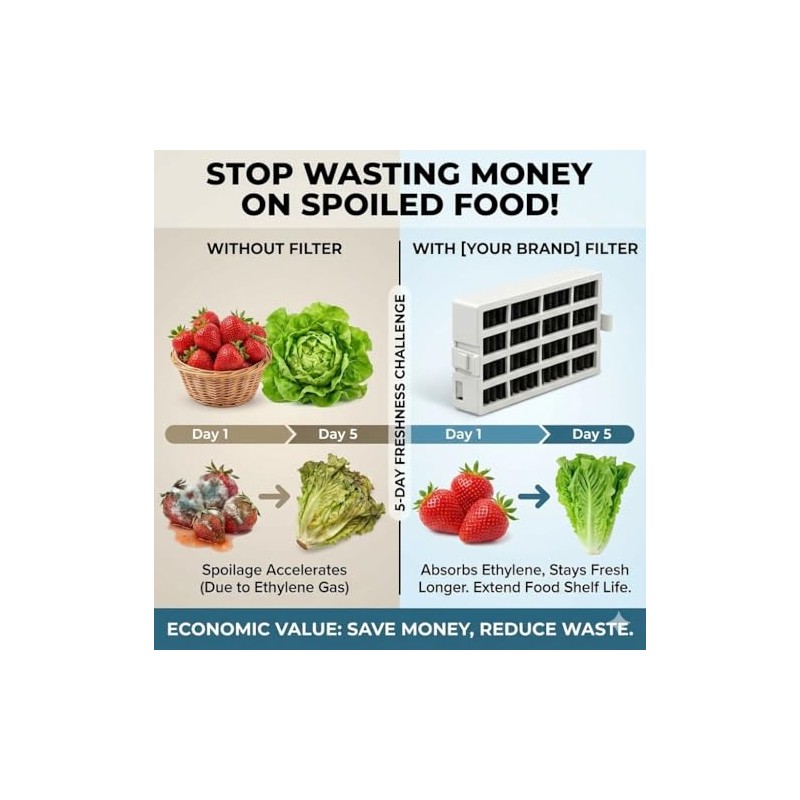 Refrigerator Air Filter Compatible With Whirlpool WRF736SDAM11,WRF736SDAM12, WRF736SDAM13,WRF736SDAM14