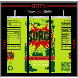 SixtysKid Surge Soda Tribute - 20oz. Stainless Steel Tumbler w/SS straw+
