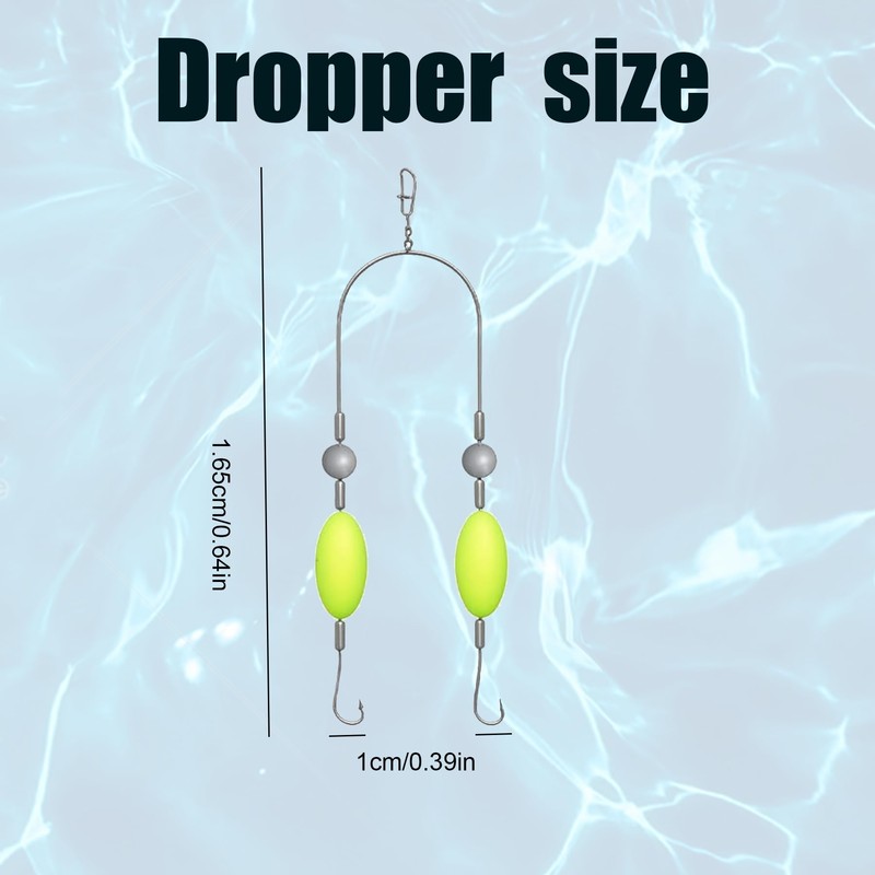 CHAOTEMAI Pack of 5 Double-Hook Reverse Bottom Rig, Double Hook