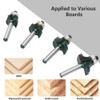Gasea 4pcs 1/4" Shank Round Over Edging Router Bit Set,