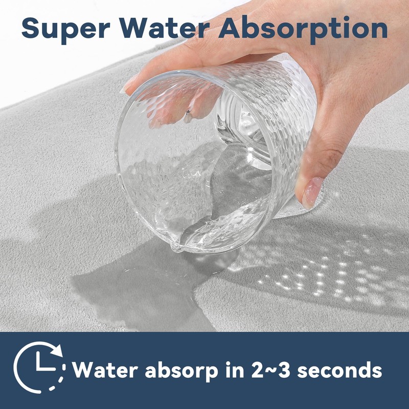 HOMBYS Thicker Memory Foam Half Circle Bath Mat Rug, Super