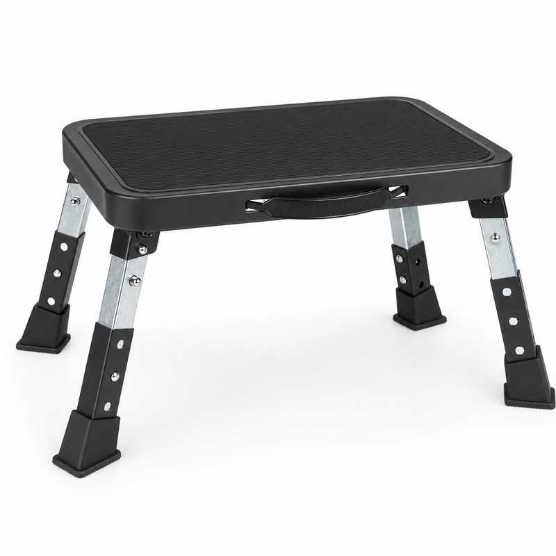 Adjustable Folding Step Stool with 3 Heights, 6.7-9 in, Non-Slip