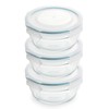 GLASSLOCK Snaplock Lid Tempered Storage Round Container Airtight 3 Container