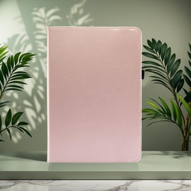 Universal 10 10.1 Inch Android Tablet Case, Revvl Tab 2 Case, Bbjjkkz Multi-Angle Viewing Stand PU Leather Cover with Hand Strap for 9.5-11 Inch Tablet, Rosegold