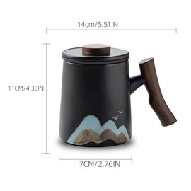 YONGZHUKANG Ceramic Tea Cup with Infuser and Lid – Best Tea Infuser Mug, Tea Mugs with Infuser and Lid, Portable Tea Infuser Mug, Ideal for Loose Leaf Tea Lovers (white 12oz)