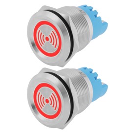 ECSiNG 2pcs 12V 22mm Waterproof Flash Buzzer LED Flash Alarm Intermittent Indicator Light for Electric Control Panel