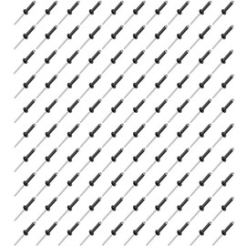 Aoktorkit 100Pcs Aluminium Blinds Rivets M4 x 25mm Pop Rivets Flange Rivets Open End Rivet for Metal Wood Plastic, Black