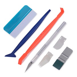 Winjun Car Vinyl Wrap Set with Felt Squeegee Micro Magnetic Squeegee Foil Cutter with Replacement Blades for Car Wrapping Foil Tool