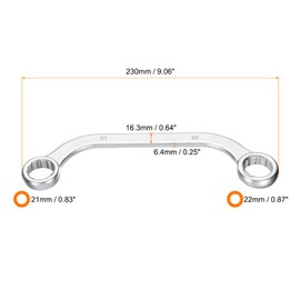 HARFINGTON Half Moon Double Box Wrench Metric 21mm x 22mm 12-Point CR-V Double End Half Moon-Shaped Ratcheting Wrench C-Shape Box Wrenches Tools for Repairs