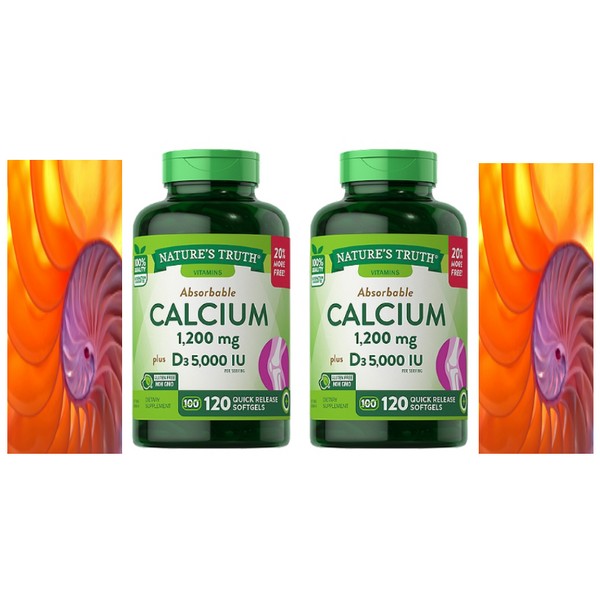 Nature's Truth Absorbable Calcium Plus with D3 5000 IU Softgels