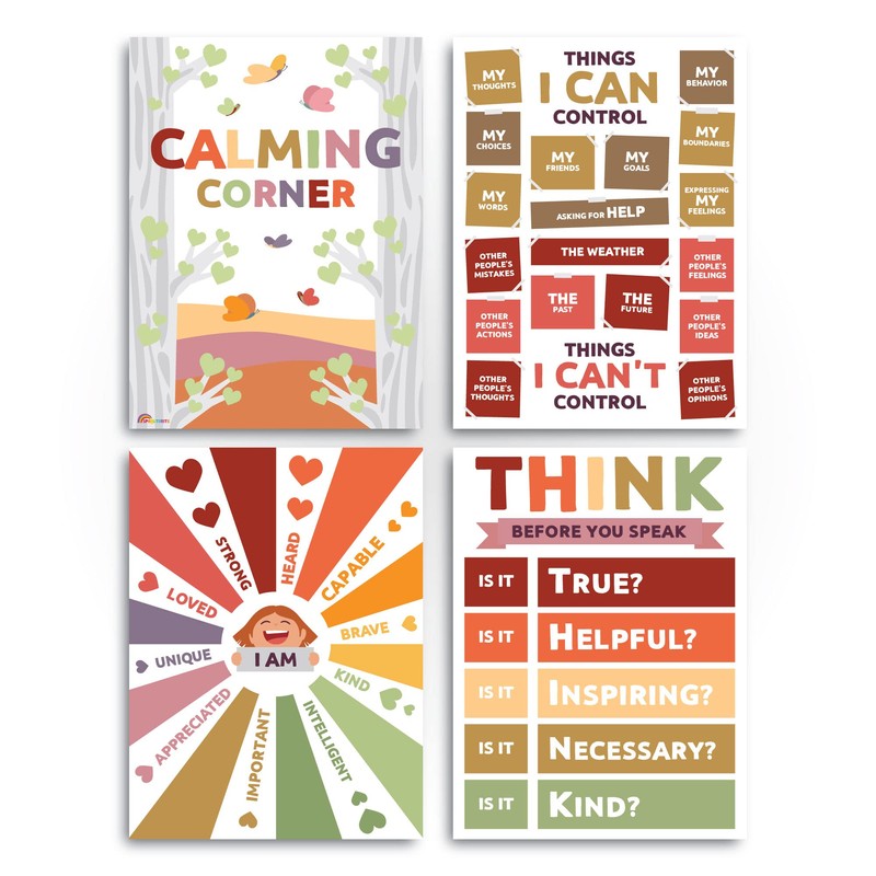 Sproutbrite Calming Corner -12 pack - Classroom Decor Educational Posters