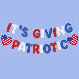 It's Giving Patriotic Banner, Red White Blue 4th of July Decor