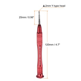 HARFINGTON Precision Y-type Screwdriver 2.0x25mm Magnetic 3 Point Head Mini Pen Style Screw Driver with Non-slip Handle for Eyeglasses Watch Laptop Electronic, Red