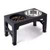 Adjustable Elevated Dog Feeder with Slow Feeder Bowl and Stainless