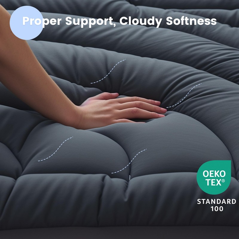 Waterproof Mattress Pad Queen, Quilted Fitted Queen Mattress Topper, Five-Layers