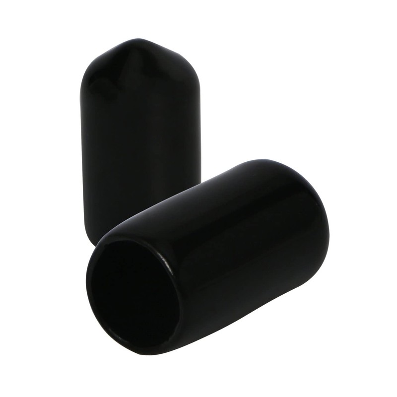 Ohamtes 50PCS ID9mm Black PVC Rubber End Cap, Vinyl Flexible