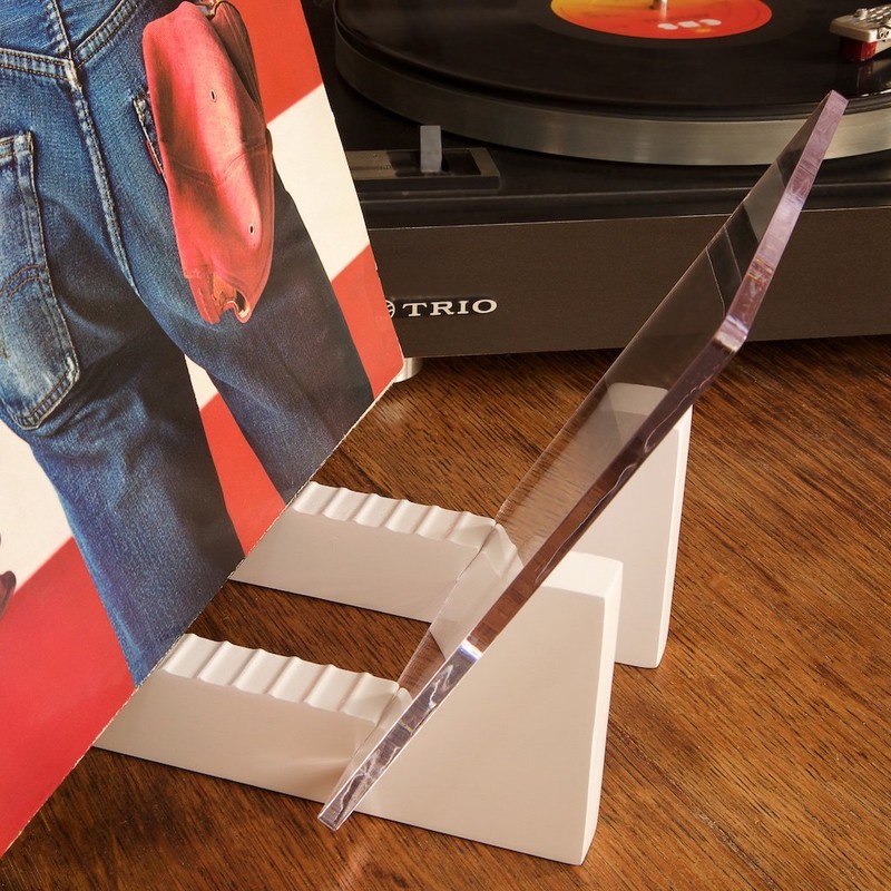 KAIU Vinyl Record Storage - Solid Wood with Crystal Clear