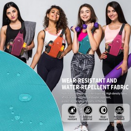 Peicees Small Sling Bag with 2 Bottle Holders, Sling Backpack Crossbody Bag Chest Daypack for Daily Use, Bottle Not Included, Dark Rose, Small, Sling Bag