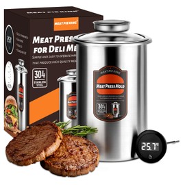 Stainless Steel Deli Meat Press Mold for Deli Meats for Making Homemade Deli Meat Maker Such As Used to Make Ham,Luncheon Meat,and Other Meat Products,Convenient and Healthy(Electronic Thermometer)