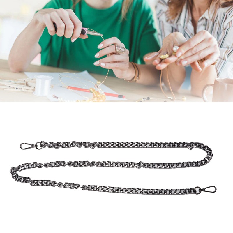 8pcs Curb Chain 8 Side Milled Straight Buckle 1.2meter DIY