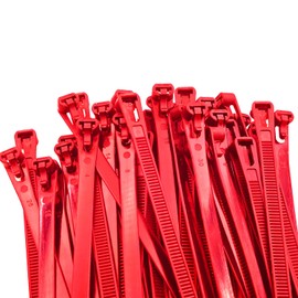 Aroono 50 Pack 12 Inch Heavy Duty Reusable Zip Ties Red – UV Resistant, 55 LBS Tensile Strength, Weatherproof Cable Ties for Outdoor, Industrial, and Harsh Environments