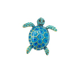 Cute Sea Turtle Shawl Brooch Pin for Women Girls Cubic Zirconia Rhinestone Ocean Animal Pins Clip Lapel Collar Sweater Scarves Dress Jackets Badge Backpacks Brooches Pins Dainty Jewelry Gifts Birthday