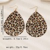 Vintage Leopard Print Teardrop Dangle Drop Earrings for Women Gold