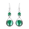 Natural Malachite Earrings for Women Mom Wife 925 Silver Overlay