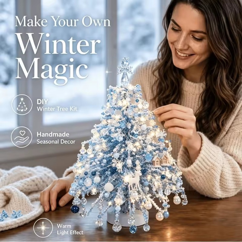 DIY Beaded Christmas Tree Craft Kit for Holiday Decorating –