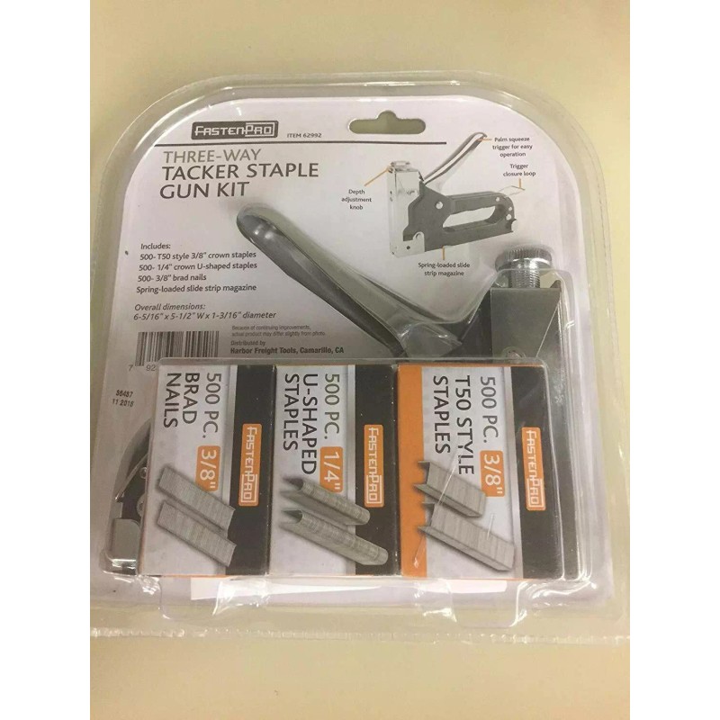 FastenPro New FastenPro Three-Way Tacker Staple Gun Kit