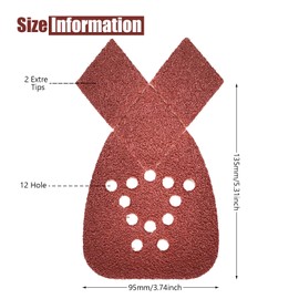 MFBJXC 50PCS Mouse Sander Sandpaper with Extra 2 Tips for Replacement Detail Sander Sanding Pads 12 Holes Hook and Loop Black and Decker Mouse Sander Pads
