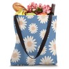 Ocean Blue Daisy Flower Pattern Spring Blossom Florals Tote Bag