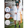 Mainfini 4 Pcs Men’s Holiday Cousin Robe Costume Set White