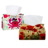 2 Pack Tissue Box Cover Holder, Red Poppies Flowers Rectangle