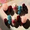 MAGLFELL Uñas Postizas de Gel de Otoño Almendradas de Longitud