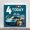 Second Ave Racing Car 4th Birthday Age 4 Square Children's