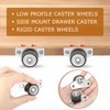 1-1/4 Inch 8Pcs Mini Low Profile Casters, Small Side Mount