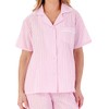 Slenderella Ladies Seersucker Stripe Pyjamas Classic Tailored Lightweight PJs Set