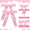 24 Pcs Pink Twist Tie Bows Satin Ribbon Twist Tie