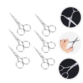 Stainless Steel Eyebrow Scissors Portable 6-Piece Set Small Facial Hair Trimming Scissors for Women Ergonomic Design for Easy Grooming