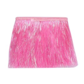 YYCRAFT Tinsel Fringe Border Tinsel Garland Dance Costume Fringe Trim Shiny Foil Effect Party Decoration 6 Inch (10 Yards, Pink)